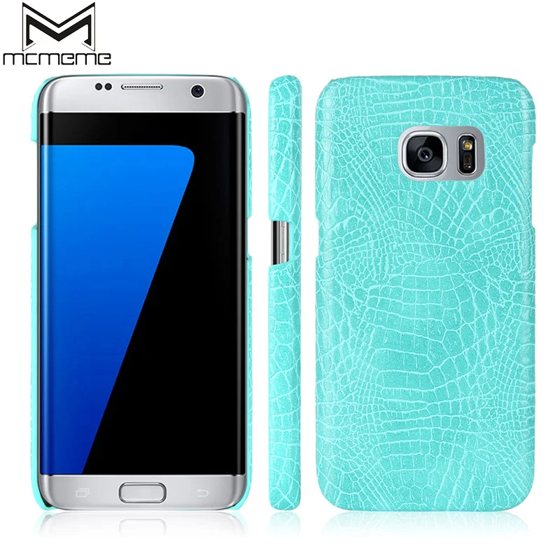 

MCMEME Luxury Case For Samsung Galaxy S7 Edge Phone Bag Leather 3D Crocodile Back Hard Cover For Samsung Galaxy S 7 S7 Edge Case