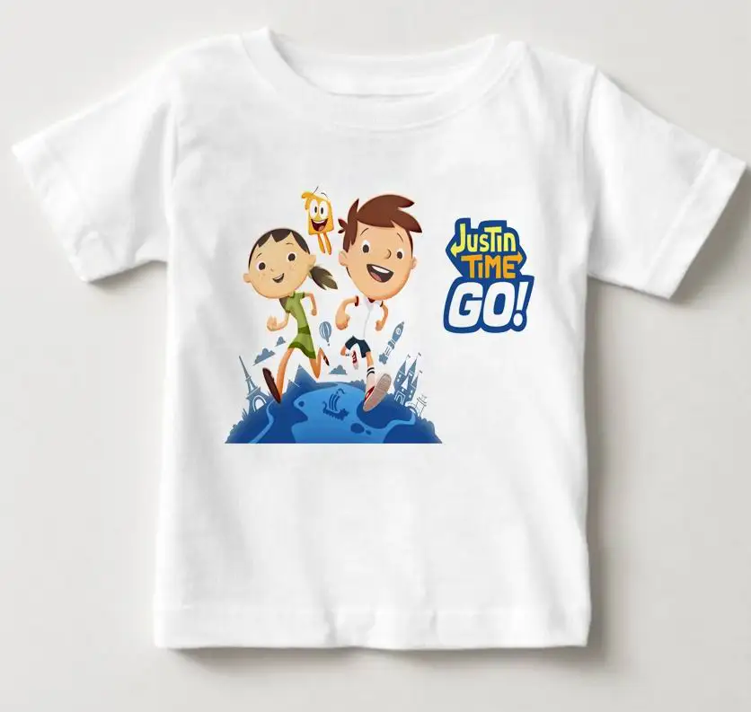 White childreT-shirt Детская футболка с короткими рукавами, Джастин тайм, летний топ для мальчиков и девочек, г., самая Очаровательная одежда с героями мультфильмов футболка, MJ - Цвет: White childreT-shirt