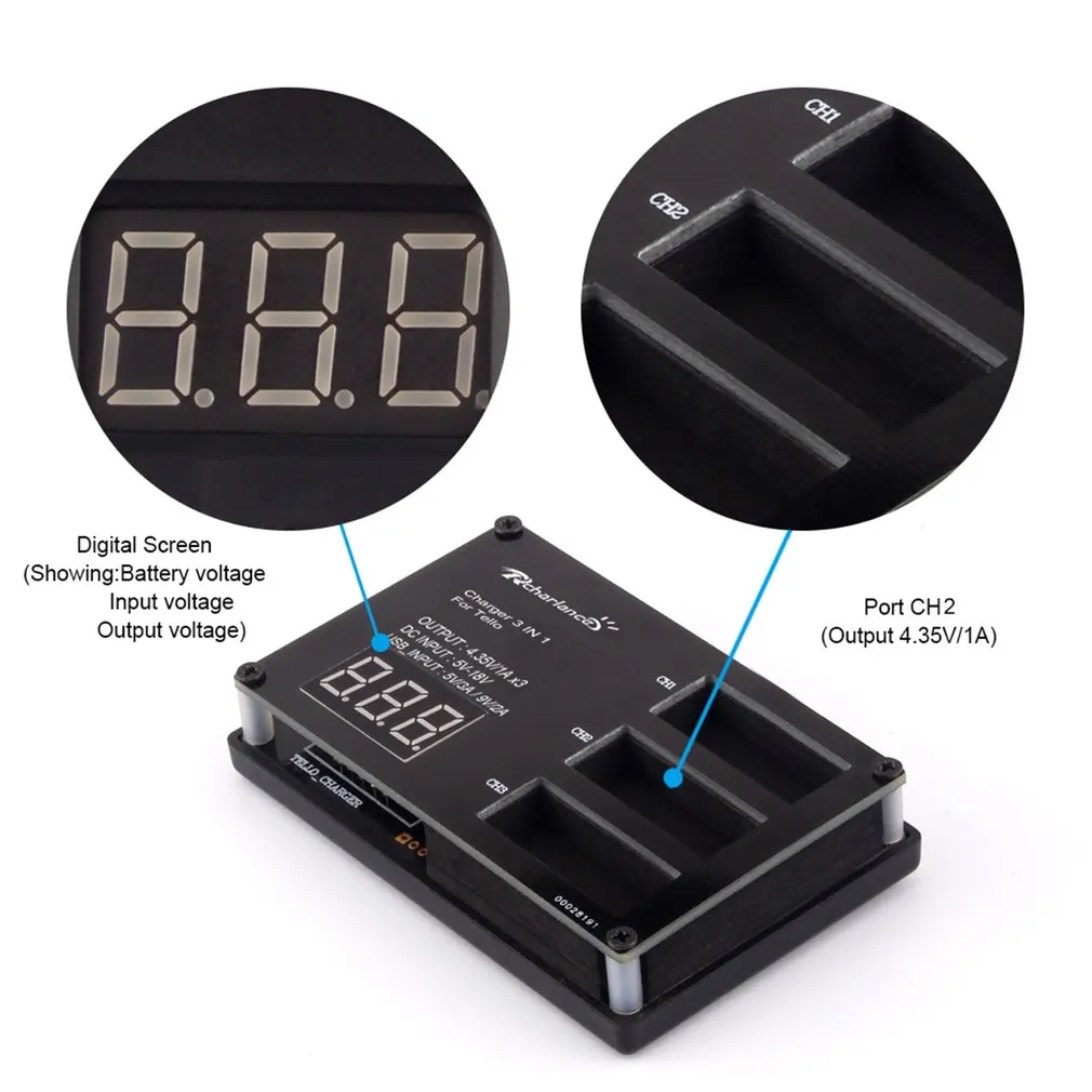 Drone Portable 3 in 1 Drone Battery Charger LED Display Charging Hub Dock RC Quadcopter Parts