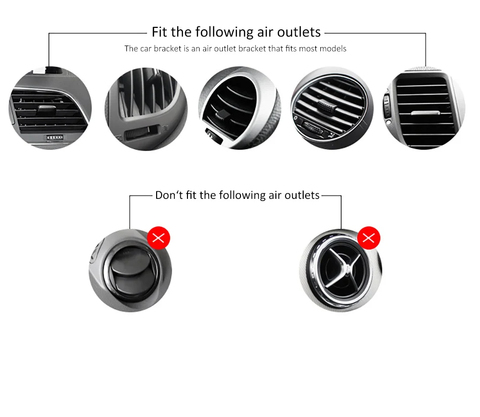 Aluminum Gravity Car Phone Holder Stand Air Vent 360 Degree Rotation For Huawei P20 iphone X 8 GPS Mobile Phone Support Bracket (12)