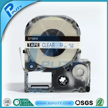 

10 packs 9mm Blue on Clear ST9BW compatible label tapes for kingjim label printers