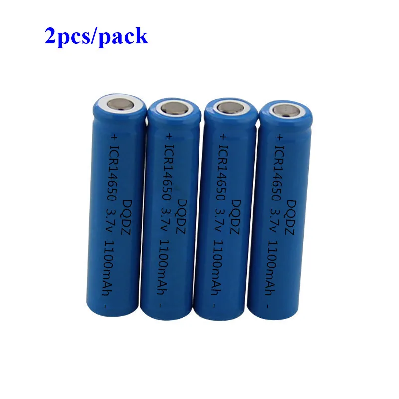 Бесплатная доставка 2 шт 14650 батарея высокой емкости 1100mah плоский Топ для