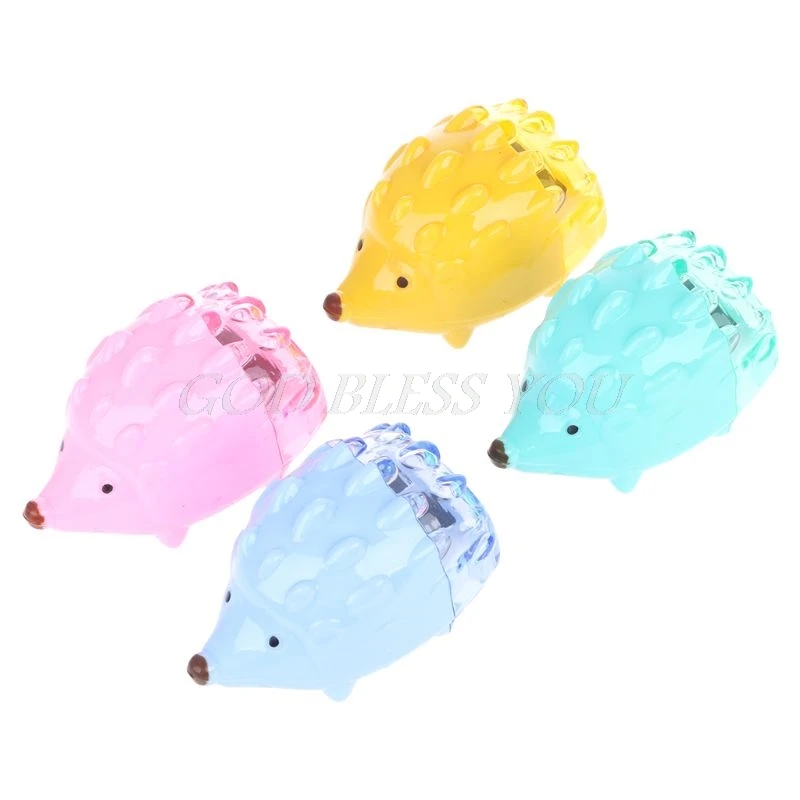 

Cute Cartoon Hedgehog Pencil Sharpener Double Holes Stationery Gift Random Color
