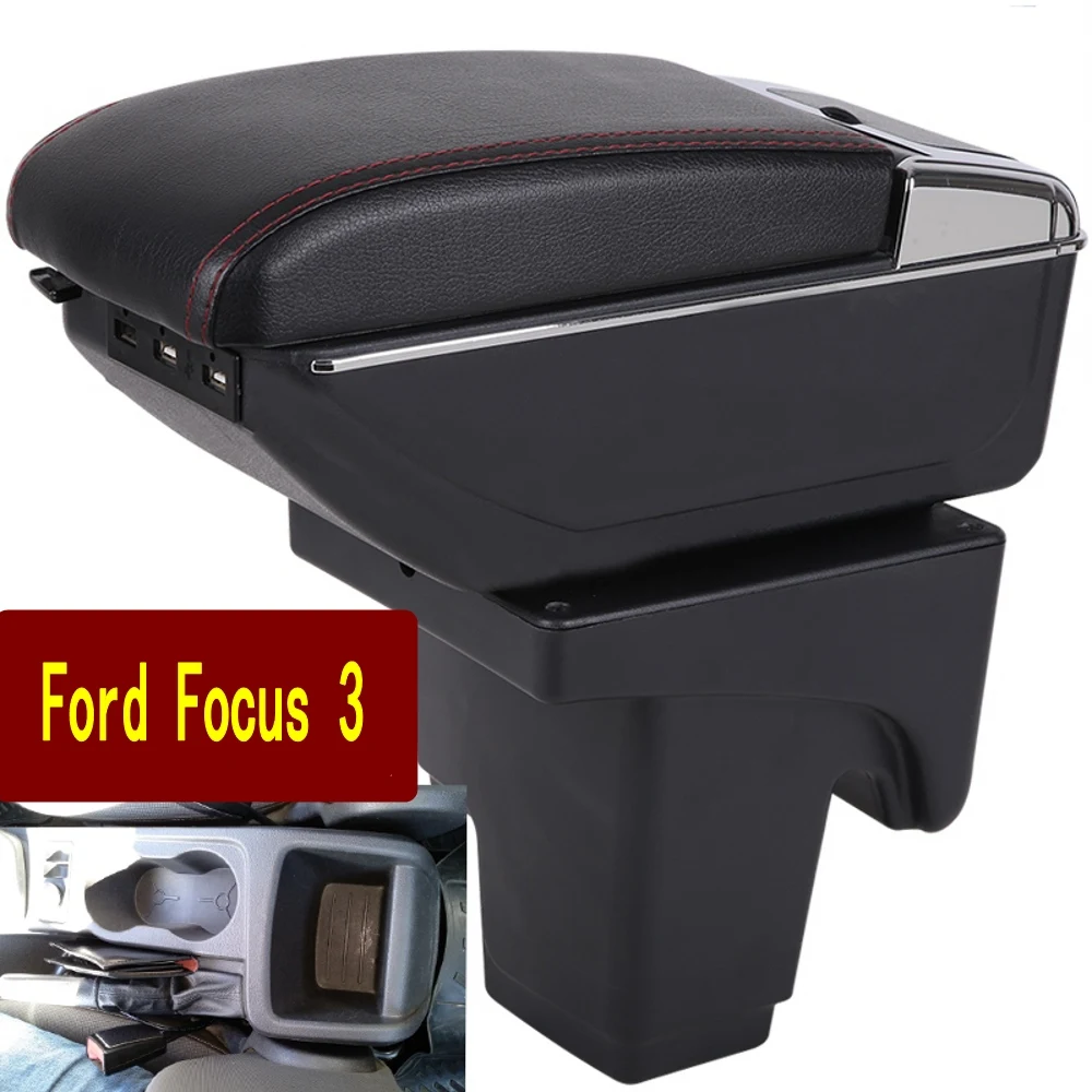 

For Ford Focus Armrest Box Focus 3 armrest Box Universal Car Central Armrest Storage cup holder ashtray modification accessories