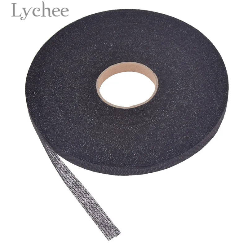Lychee срок службы 100 м ширина 1 см клейкие прокладки белый черный ткань гладить на односторонний швейный материал для гареток