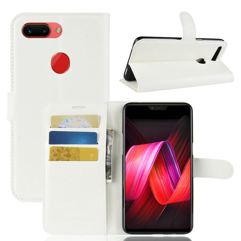 Oppo R15 Dream Mirror Pro деловой кошелек личи из искусственной кожи чехол книжка откидная