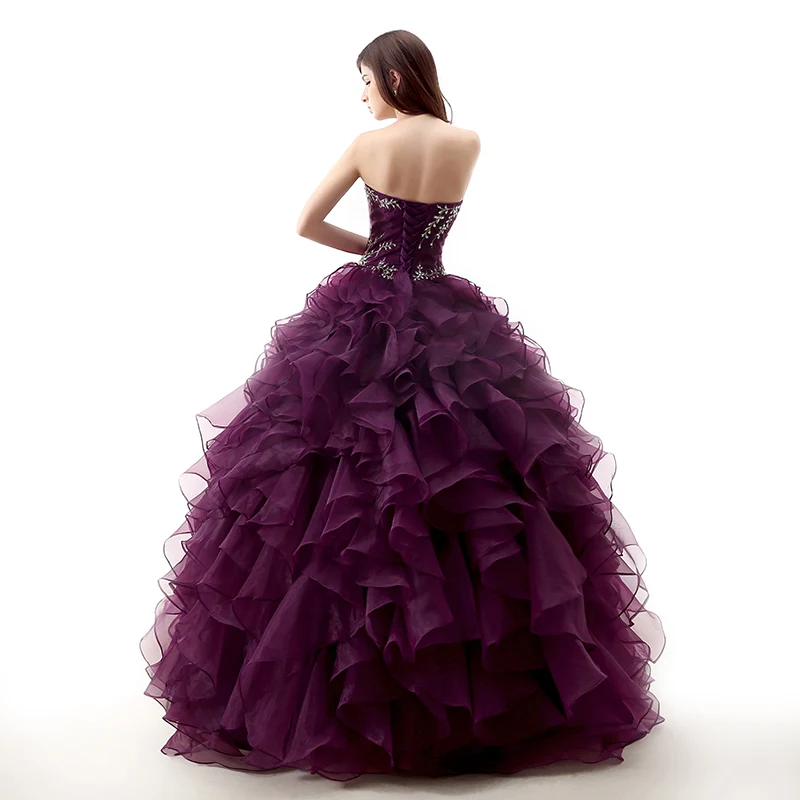 Forevergracedress Real Pictures Grape Quinceanera Dress Sexy Sweetheart Applique Long Formal Party Gown Plus Size Made