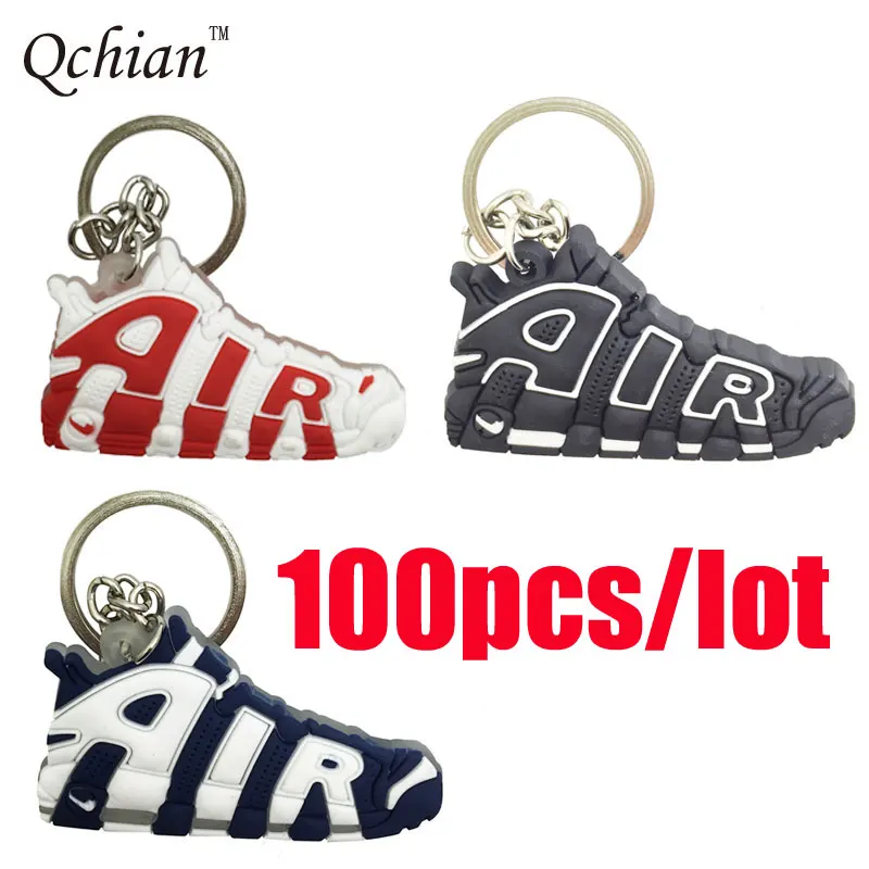 

100pcs/lot AIR Keychain Woman Kids Key Rings Gifts Silicone Sneaker Shoes Key Chains Holder Jordan Keychains for Car 3 color