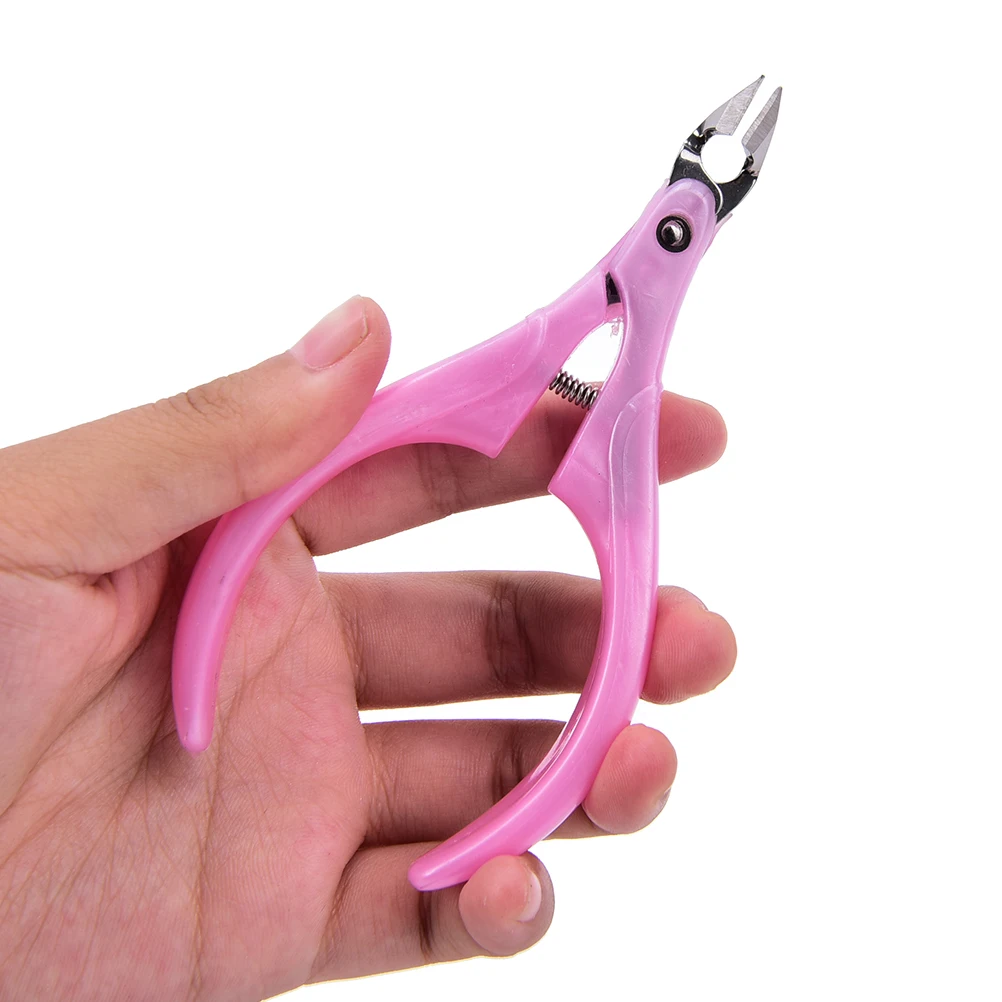 Кусачки для кутикулы ногтей машинка для стрижки кромок ножницы маникюрный Триммер ножницы из нержавеющей стали+ пластик Розовый Профессиональный инструмент для дизайна ногтей