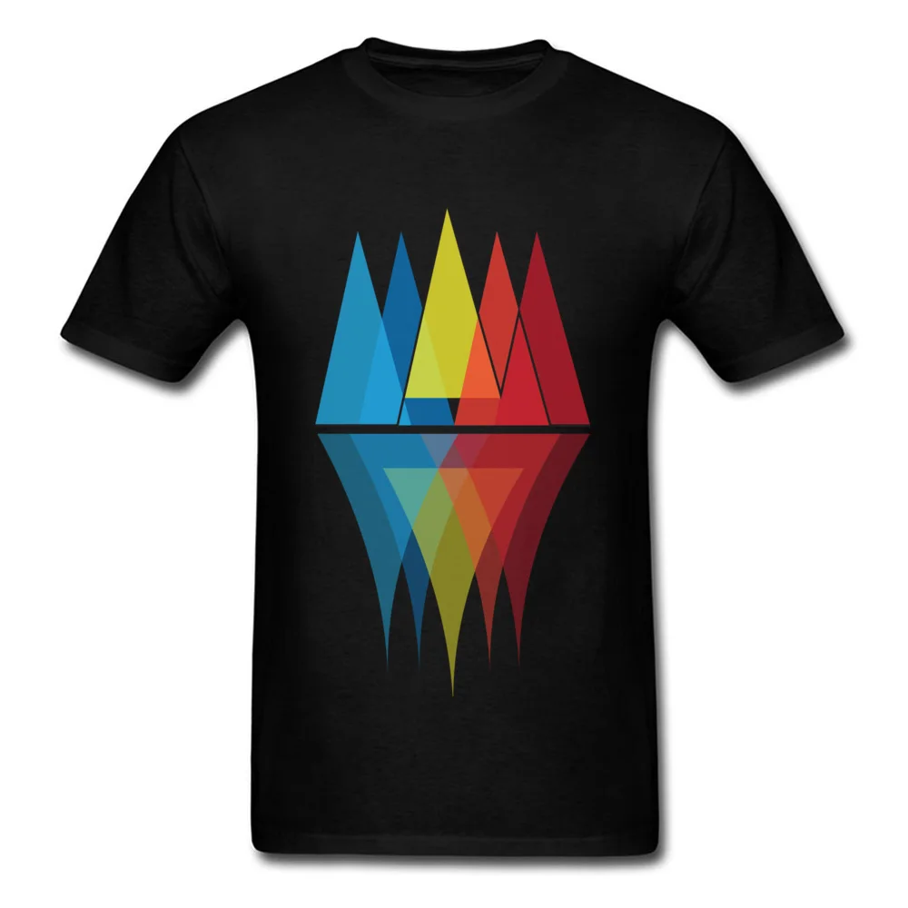 Pure Cotton Adult Short Sleeve Mountain Reflections Tshirts Slim Fit Tops & Tees 2018 Discount Design O-Neck Tee-Shirt Mountain Reflections black