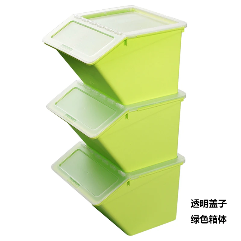 Пластиковая крышка для хранения детская одежда игрушка закуски Флип Крышка для хранения детей коробка для хранения LM7161050 - Color: green