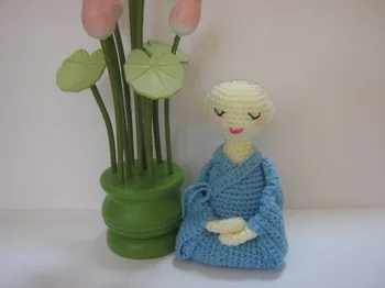

Crochet Amigurumi Doll Nun Meditating rattle toy