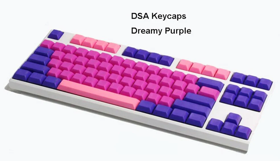 NPKC PBT пустой DSA Keycaps Мечтательный фиолетовый бордовый серый цвет микс для переключатели Cherry MX механические клавиатуры - Цвет: 87 Dreamy Purple