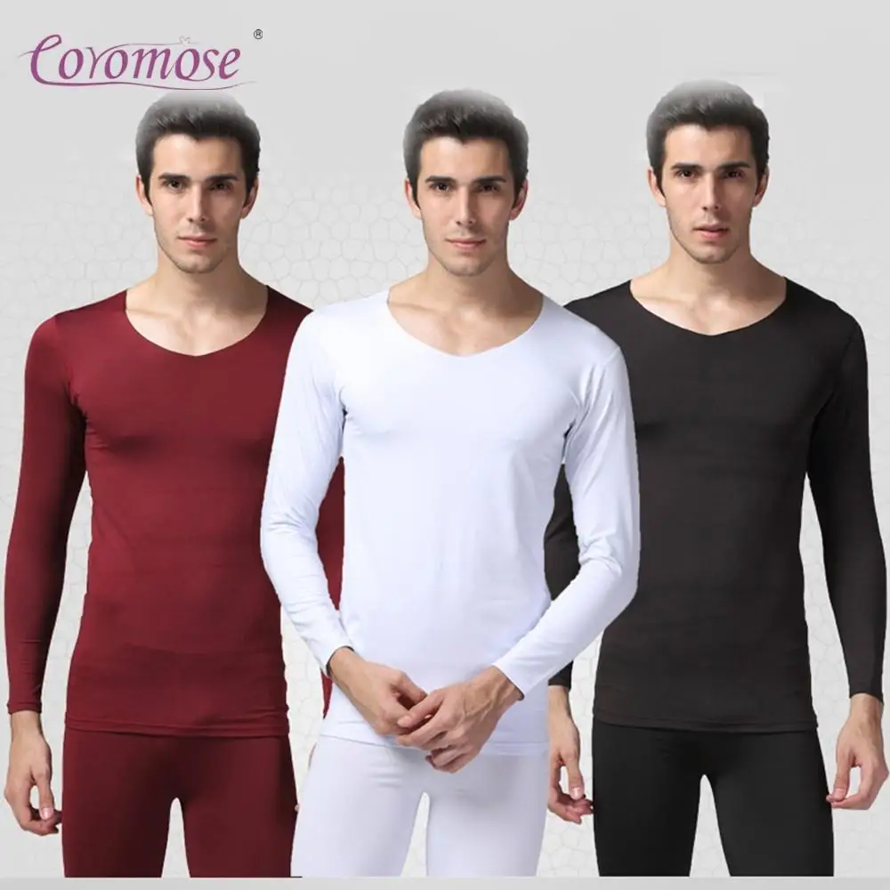Coromose Men Warming Breathable Elasticity Fleece Thermal Traceless