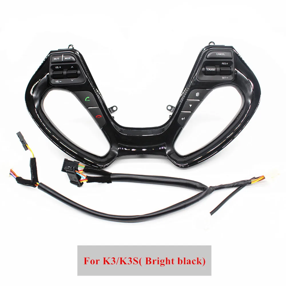 PUFEITE кнопки рулевого колеса для Kia K3 K3S кнопки навигации плеер круиз контроль руль переключатель автомобиля аксессуары - Цвет: Bright black color