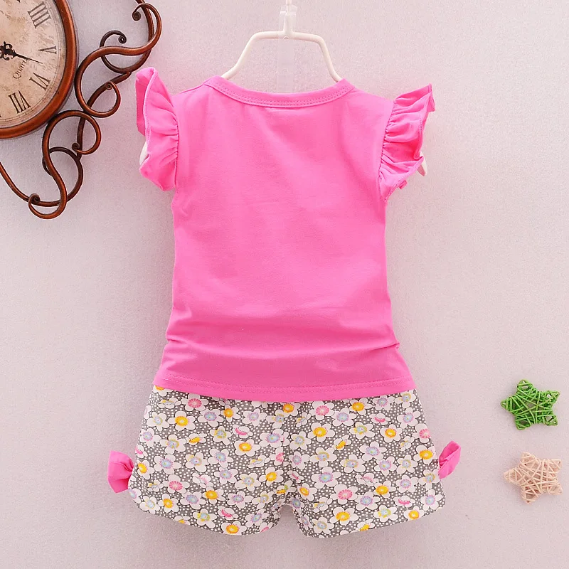 2017 summer newborn infant baby girls clothes casual Lollipop Flower printed tracksuits for baby girls clothing outfits sets (3)