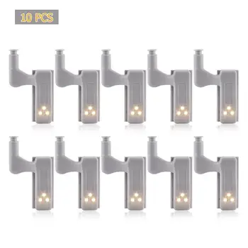 

10pcs/Packs Inner Hinge LED Sensor Under Cabinet Lights For Kitchen Bedroom Closet Wardrobe Night Light Battery Operated