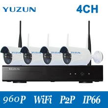 960 P Wi-Fi комплекты видеонаблюдения 4ch беспроводная ip-камера 500 м каскадный режим HD видеонаблюдение комплект уличный