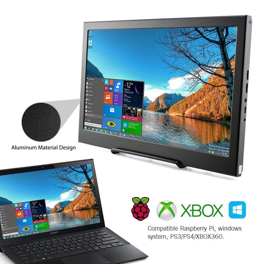 US $84.25 portable monitor 101inch 2K monitor PC touch screen IPS computer display 1161080P lcd monitor HDMI for PS3 4 Raspberry pi