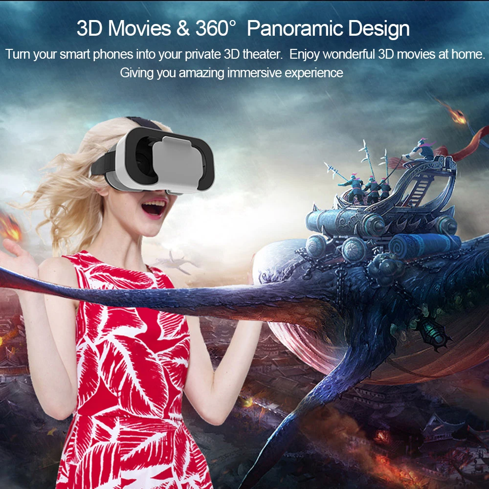 SHINECON Очки виртуальной реальности 3D шлем видео очки гарнитура для 4,7-6,0 дюймов Android iOS Windows смартфонов