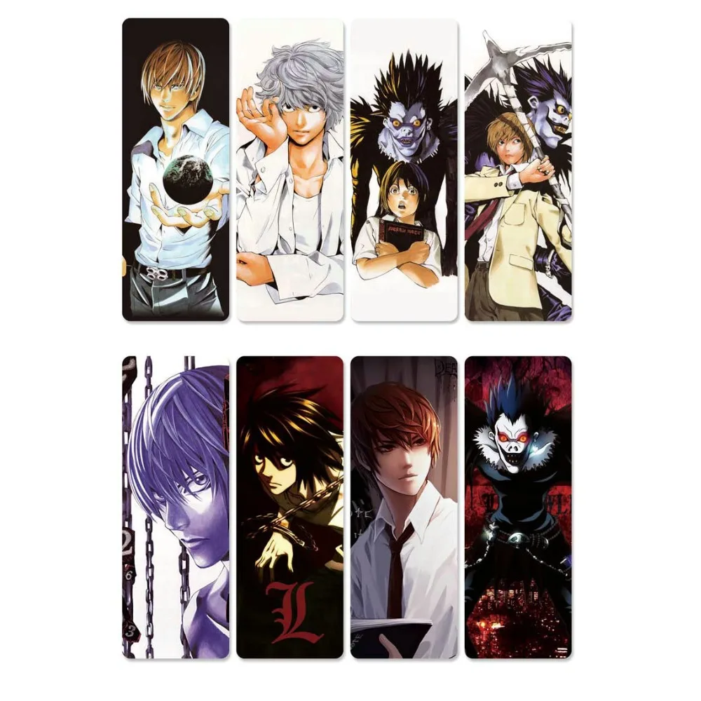 8pcs death note anime bookmarks waterproof transparent pvc plastic bookmark beautiful book marks gift bookmark aliexpress