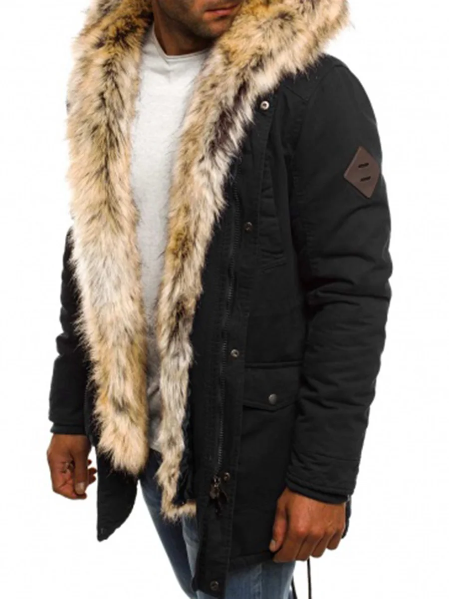 Модная зимняя новая мужская куртка, теплое пальто, модная Повседневная парка средней длины, утолщенное Мужское пальто для зимы