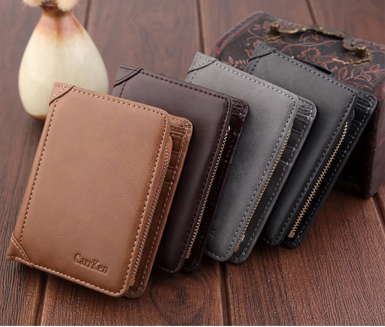 Модный мужской брендовый кошелек из искусственной кожи, функциональная сумка, маленькая сумка для денег, мужской кошелек на молнии с карманом для монет, высокое качество