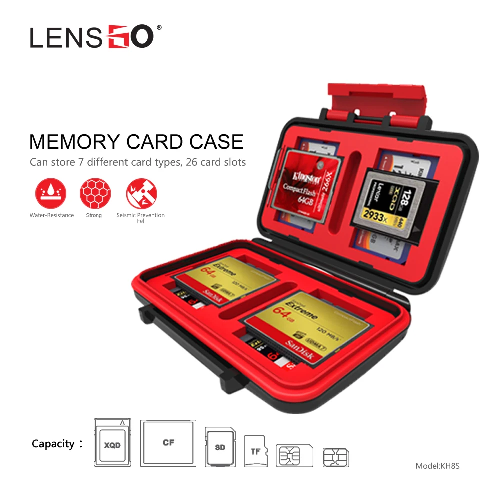 

Memory Card Case Shatterproof Waterproof for 8TF/8SD/3CF/1QXD/2SIMCard /2MICRO SIM/2NANO SIM Organizer box