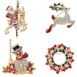 9-пакет многоцветный Рождественская Брошь булавка Набор рождественские украшения Jewelry подарки