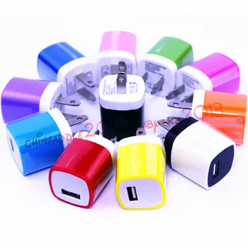 

redbearlin 500pcs/lot high quality 5V 1A Ac home us wall charger plug for iphone 4 5 5s 6 for samsung htc blackberry phone