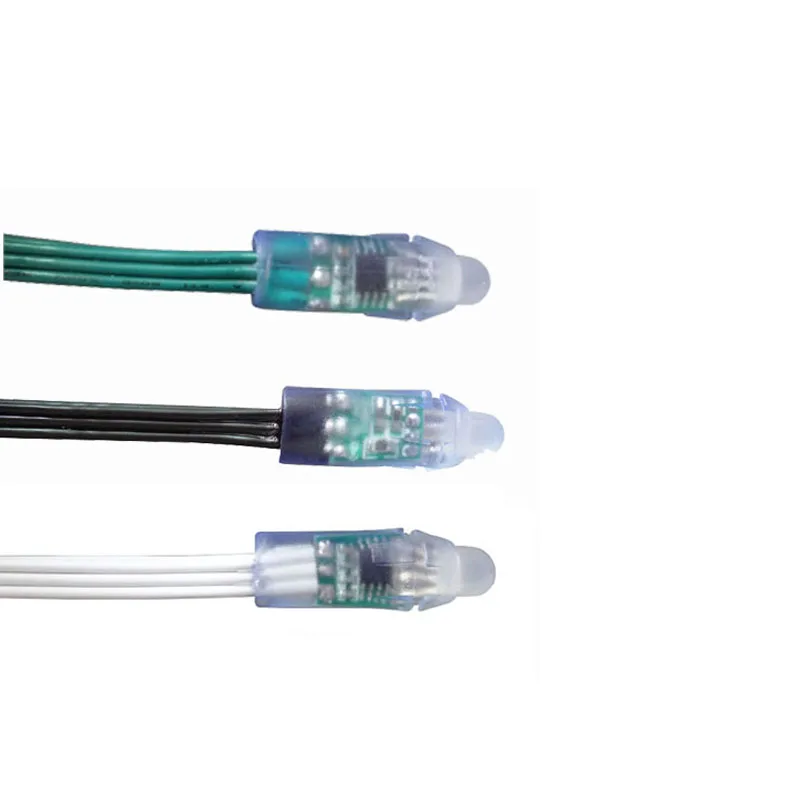 

1000X DC5V input 12mm GREEN/BLCAK/WHITE cable available WS2811 RGB addressable led string light express free shipping