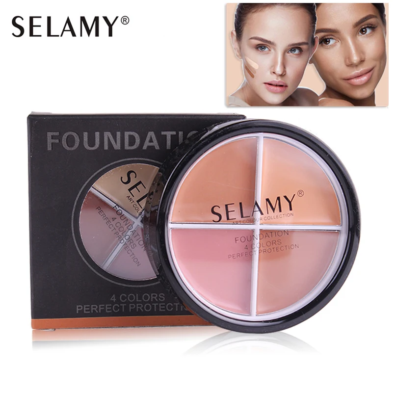 

New Brand 4Color Concealer Cream Palette Professional Face Makeup Base Foundation Cosmetic Facial Corrector Natural Base Makeup
