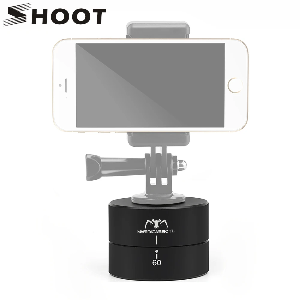 SHOOT 360 Degrees Time Lapse Head dslr Phone Tripod Head for Gopro Hero 5 4 Session