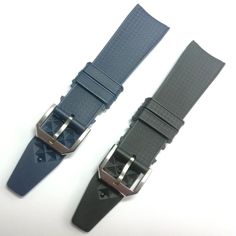 

TJP 22mm Blue Black Waterproof Super Flexibility And Durability Rubber Watchband Watch Strap For IWC/IW323101 PORTUGIESER