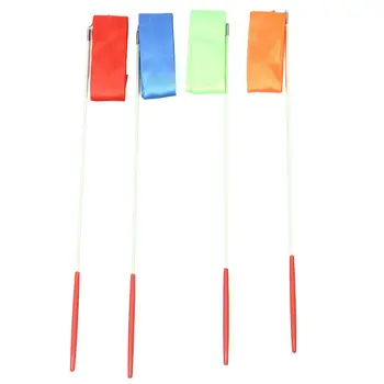

4pcs 4 meters of Rhythmic Gymnastics Ribbon with plastic handle