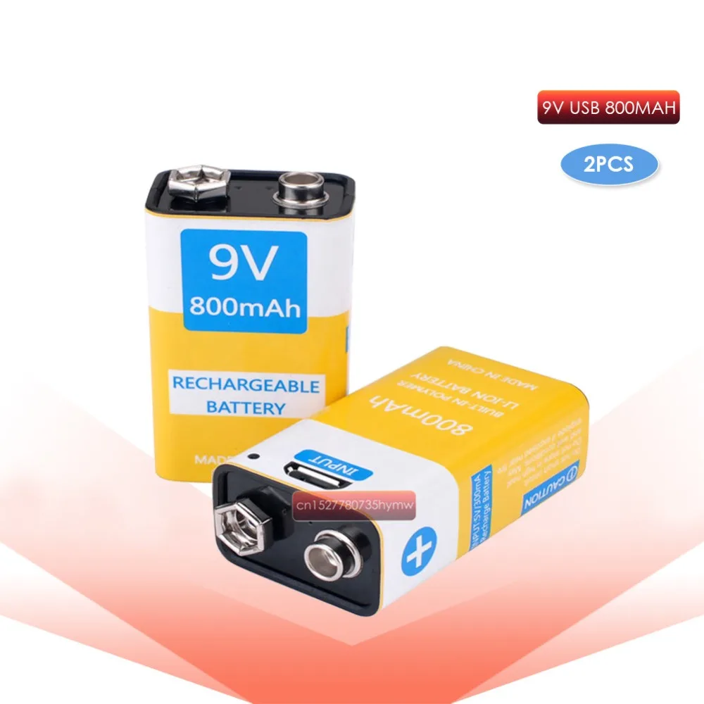 

2pcs 800mAh micro USB Rechargeable Battery 9V Battery for RC Helicopter Model Microphone For RC Helicopter Part