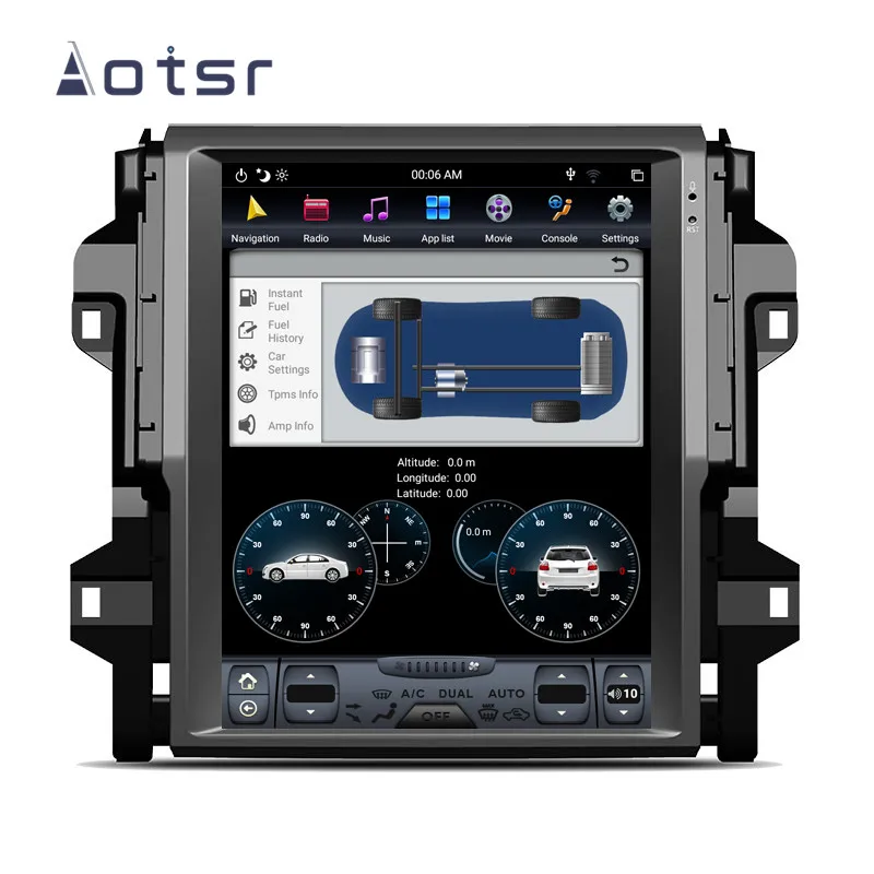 Flash Deal Aotsr Tesla 12.1" Vertical  screen Android 8.1 Car DVD Multimedia player carplay GPS Navigation For TOYOTA Fortuner 2016-2019 3