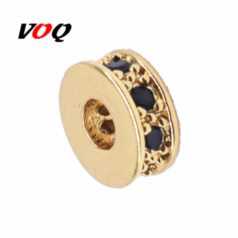

Wholesale Accessories 7mm Copper Inlaid Black Zircon Spacer Beads for Jewelry Making DIY Bracelet Beads Charm High Quality P156