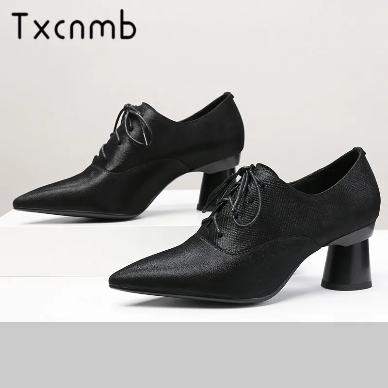 

TXCNMB Fashion Sexy Pointed Toe Party Wedding Shoes Woman High Heels Zipper Pumps Genuine Leather Basic Pumps New Shoes