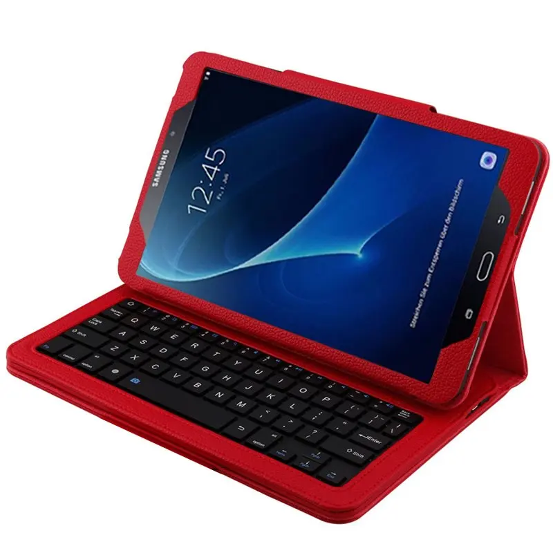 Для samsung Galaxy Tab A A6 10,1 T580 T585 T580N T585N Чехол Съемный беспроводной Bluetooth клавиатура Funda чехол+ Flim+ ручка - Цвет: red case