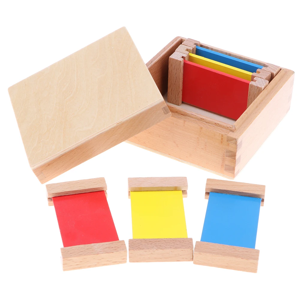 Wooden Montessori Sensorial Material Learning Three Color Box Kids/Baby Early Learning Educational Toy