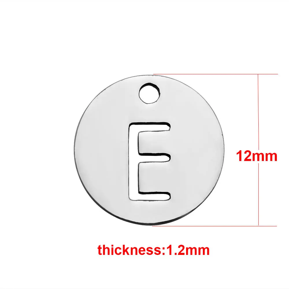 Амулеты с буквами алфавита, A-Z, Круглый, металлический, нержавеющая сталь, амулет, подвеска для браслета, сделай сам, изготовление ювелирных изделий, 10 шт./партия