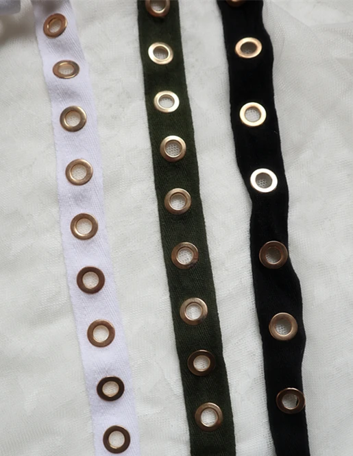 

Garment Eyelets Grommet Tape with Eyelet Cotton webbing trim tape