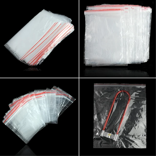 StoBag – sacs en plastique transparents à Double fermeture éclair,  emballage alimentaire scellé, pochette transparente épaisse et étanche,  avec Logo, vente en gros, 50 pièces - AliExpress