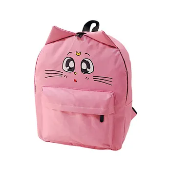 

Cat Backpack For Women Cute Cat Printing Backpacks for Teenage Girl Travel BackPack Sailor Moon Canvas shcool bag