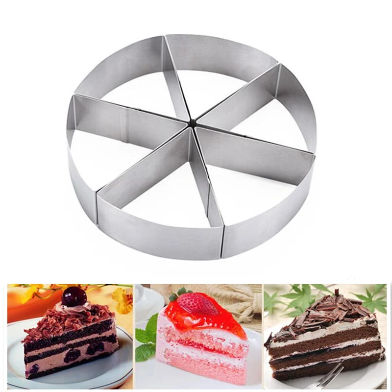 6 слоистых слайсер круглые из нержавеющей стали мусс кольцо для торта инструмент для резки круглорез формы инструменты для украшения торта