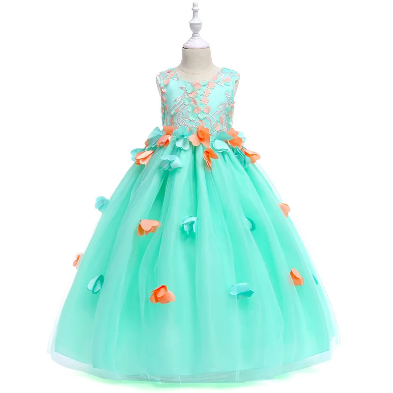 

Flower Girl Dresses For 10 Year Olds Romantic Elegant Floral Gown For Little Girls Long Lace Tulle First Communion Dress Sale
