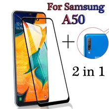2-в-1 полное покрытие спереди Стекло сзади Камера пленка для samsung Galaxy A50 A505F Экран протектор для Galaxy A50 50 защитная пленка
