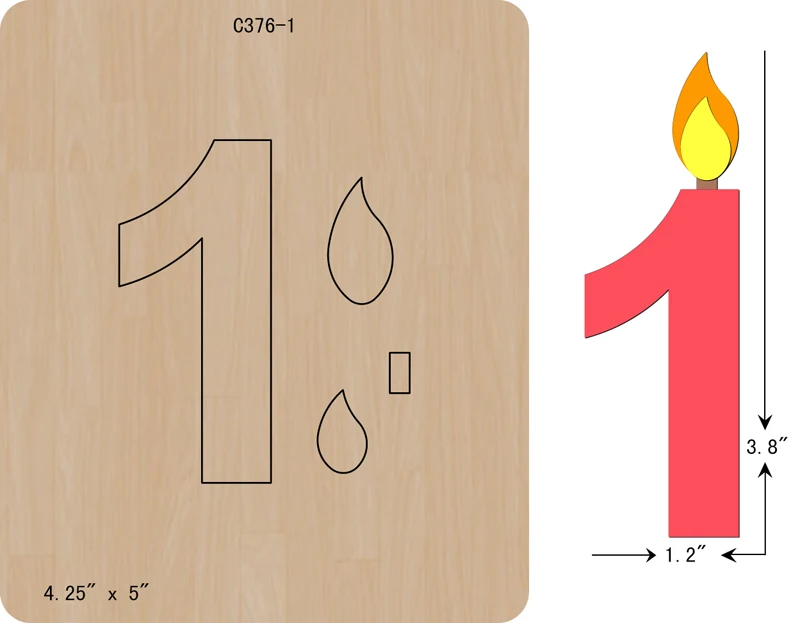

New Birthday candle, happy birthday, card DIY Wooden die Scrapbooking C-376-1 Cutting Dies
