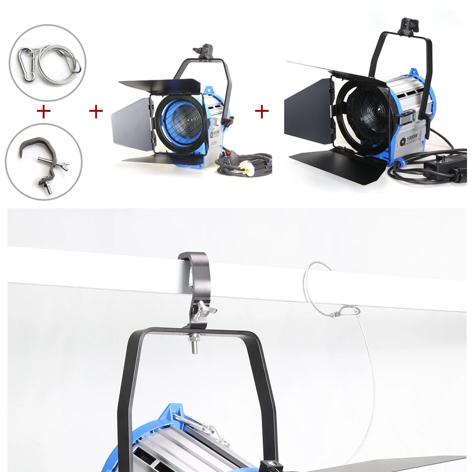 US $560.00 ALUMOTECH 650W1000wX2 Dimmer BuiltIn Fresnel Tungsten Spot Light For Film Camera Video Studio Photography Light Support
